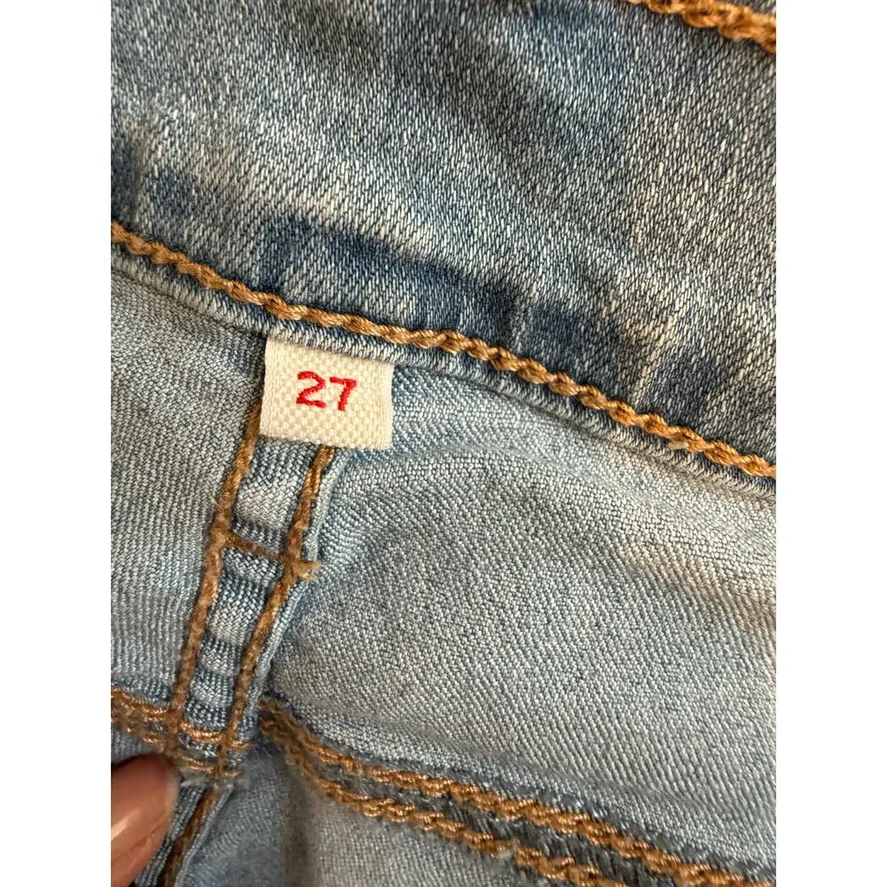 Levis Denim Jean Shorts Cuffed Hem Light Wash 27